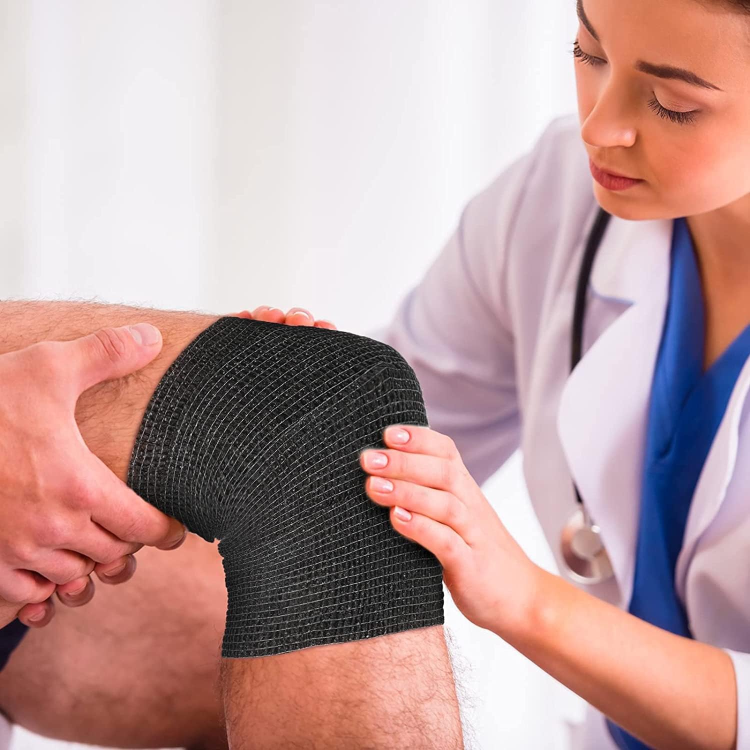 Bandagem elástica coesa para cuidados de saúde