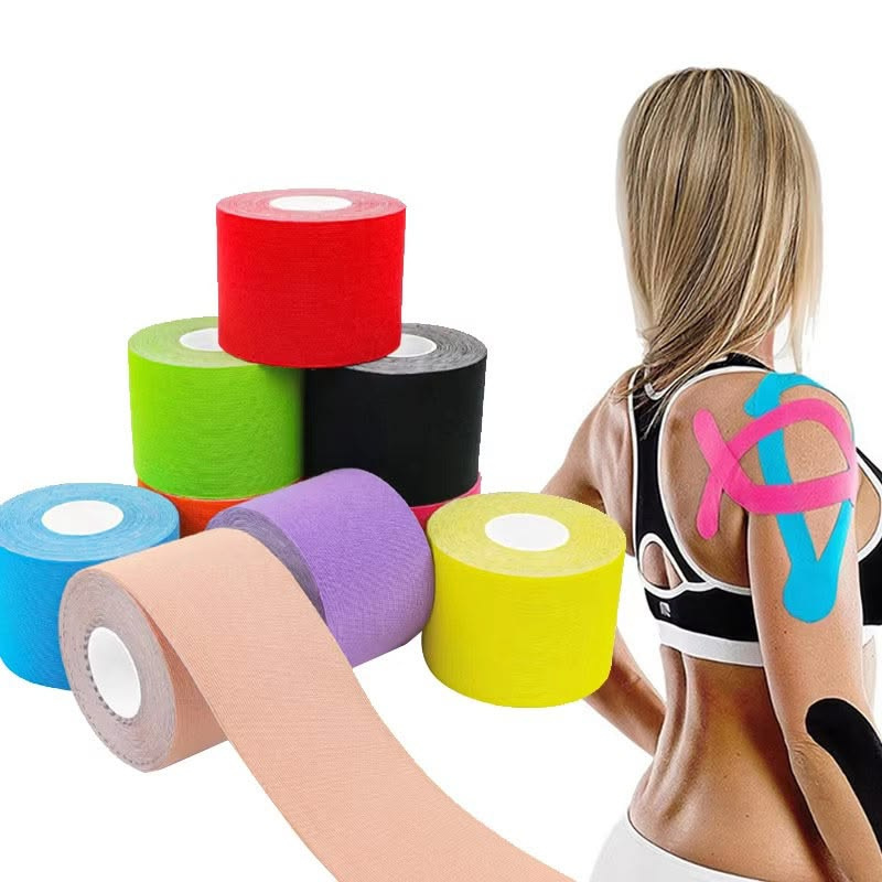 Fita terapêutica de cinesiologia – suporte elástico respirável para músculos e articulações, resistente à água Fita terapêutica de cinesiologia – suporte elástico respirável para músculos e articulações, resistente à água