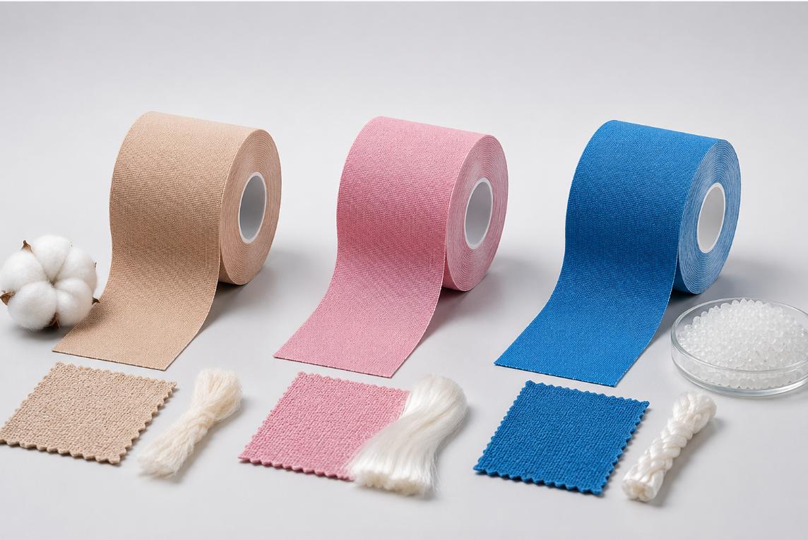 Fita cinesiológica de algodão vs rayon vs nylon: qual material se adapta à sua marca?